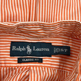 Ralph Lauren Striped Short Sleeve Shirt - Small Orange Cotton
