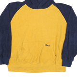 LEVI'S Mens Blue & Yellow Plain Hooded Pullover Basic Knit Jumper L Casual