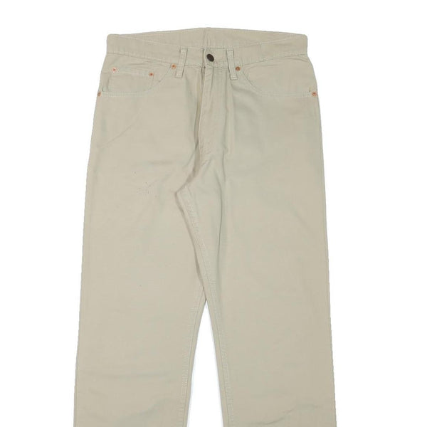 LEVI'S Mens Cotton Blend Beige Regular Fit Straight Leg Trousers W31 L30 Casual