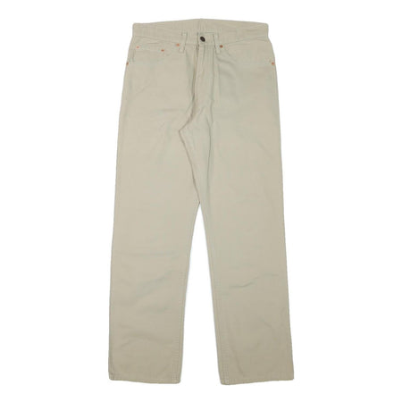 LEVI'S Mens Cotton Blend Beige Regular Fit Straight Leg Trousers W31 L30 Casual