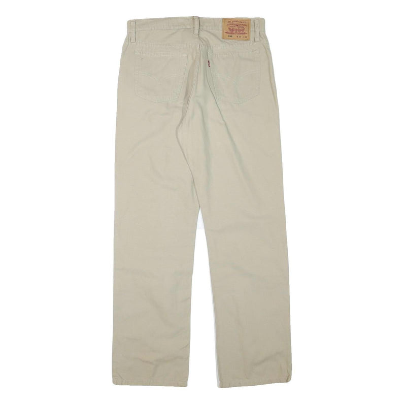 LEVI'S Mens Cotton Blend Beige Regular Fit Straight Leg Trousers W31 L30 Casual