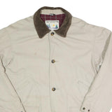 WOODSMAN ATA Mens Beige & Brown Casual Button Cotton Blend Jacket L Corduroy