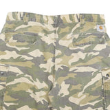 CARHARTT Mens Cargo Shorts Green & Beige XL W40 Camouflage Relaxed Fit