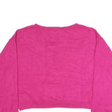 JUICY COUTURE Womens Pink Plain Jumper Crew Neck Basic Knit M Crop Top