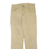 CARHARTT Mens Cotton Blend Beige Regular Fit Straight Leg Trousers W31 L32