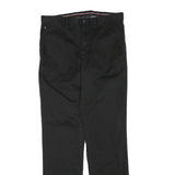 TOMMY HILFIGER Mens Cotton Blend Black Regular Fit Straight Leg Trousers W30 L32