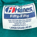 Hanes Graphic T-Shirt - Large Green Cotton Blend