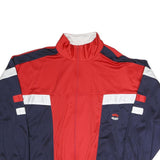 COCO POLO Mens Red & Navy Polyester Blend Zip Jacket L Colourblock Sportswear