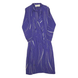 PHILIPPE DEVILLE Womens Purple & White Day Dress Polyester Striped Long Sleeve