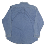 TOMMY HILFIGER Mens Blue Denim Shirt M Cotton Long Sleeve Button Casual