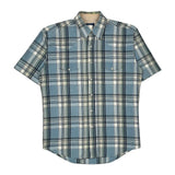 Wrangler Checked Short Sleeve Shirt - XL Blue Cotton