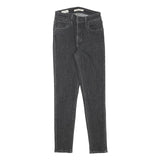 LEVI'S 721 Womens Jeans Black Slim Skinny Denim Medium W23 L27 Zip Closure