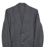 Mens Grey Wool Classic Jacket XS Button Plain Stylish Formal Outerwear