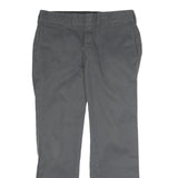 DICKIES Mens Polyester Blend Charcoal Slim Straight Trousers W32 L30 Workwear