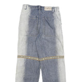 Womens Regular Fit Two Tone Blue Denim Jeans W28 L28 Cargo Style Cotton Blend