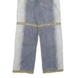 Womens Regular Fit Two Tone Blue Denim Jeans W28 L28 Cargo Style Cotton Blend