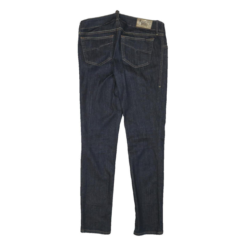 DIESEL Womens Slim Blue Denim Raw Cotton Blend Jeans W31 L31 Stylish Zip Closure