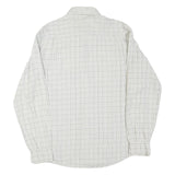 TURNPIKE Mens White & Black Checked Shirt M Cotton Blend Button-Down Collar Long