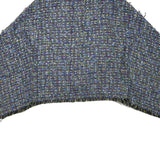 Womens Blue Colourblock Button Jacket L Polyester Blend Tweed Cropped Chic