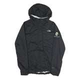 THE NORTH FACE Womens Black Outdoor Jacket L Polyester Zip Hooded Plain