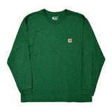 Carhartt Long Sleeve T-Shirt - XL Green Cotton