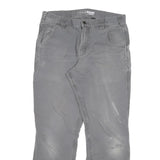 CARHARTT Mens Cotton Blend Grey Relaxed Straight Trousers W32 L28 Workwear Zip