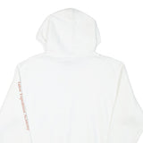 CHAMPION Mens White Pullover Hoodie M Cotton Blend Logo Print