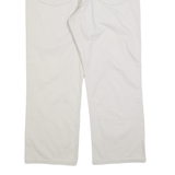 TIMBERLAND Mens Cotton Regular Straight White Trousers W36 L30 Casual Zip