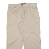 CHAPS Mens Cotton Blend Beige Regular Fit Straight Leg Trousers W38 L30 Casual