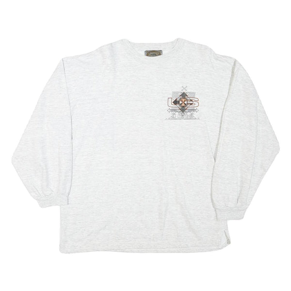 UNITED SURPLUS Mens Grey Cotton Blend Crew Neck M Graphic Print Sweatshirt