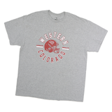 GILDAN Mens Grey Western Colorado Graphic T-Shirt XL Short Sleeve Crew Neck