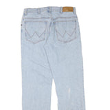 WRANGLER Mens Jeans Blue Regular Straight Denim Light W32 L31 Cotton Blend Zip