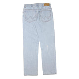 WRANGLER Mens Jeans Blue Regular Straight Denim Light W32 L31 Cotton Blend Zip