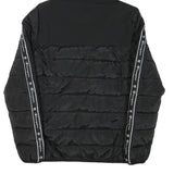 CHAMPION Mens Black Zip Jacket XS Polyester Blend Puffer Logo Tape Hooded