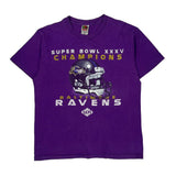 Baltimore Ravens Fruit Of The Loom Nfl T-Shirt - Large Purple Cotton