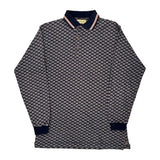 Me Sport Checked Polo Shirt - Small Navy Cotton Blend