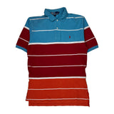 Polo By Ralph Lauren Striped Polo Shirt - Medium Multicoloured Cotton