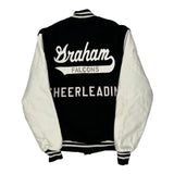 Graham Falcons Cheerleading Holloway College Varsity Jacket - Small Black & White Polyester