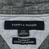 Tommy Hilfiger Short Sleeve Shirt - Large Gray Cotton