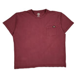 Dickies T-Shirt - 2XL Burgundy Cotton