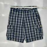 Wrangler Checked Cargo Shorts - 36W 11L White Cotton