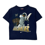 Age 6 Milwaukee Brewers Nike Graphic T-Shirt - XS Navy Cotton
