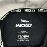 Age 4 Mickey Mouse Disney Cartoon Rugby Shirt - XS Black Cotton