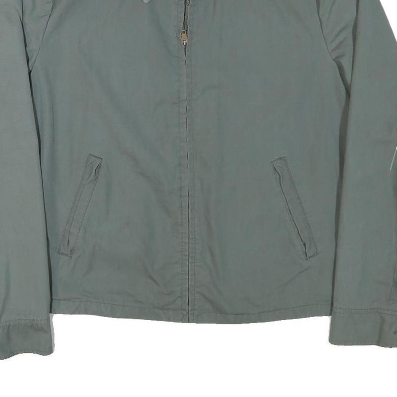 Mens Grey Cotton Blend Jacket L Zip Closure Casual Lightweight Plain Style