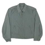 Mens Grey Cotton Blend Jacket L Zip Closure Casual Lightweight Plain Style