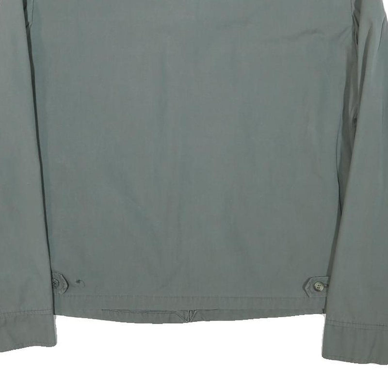 Mens Grey Cotton Blend Jacket L Zip Closure Casual Lightweight Plain Style