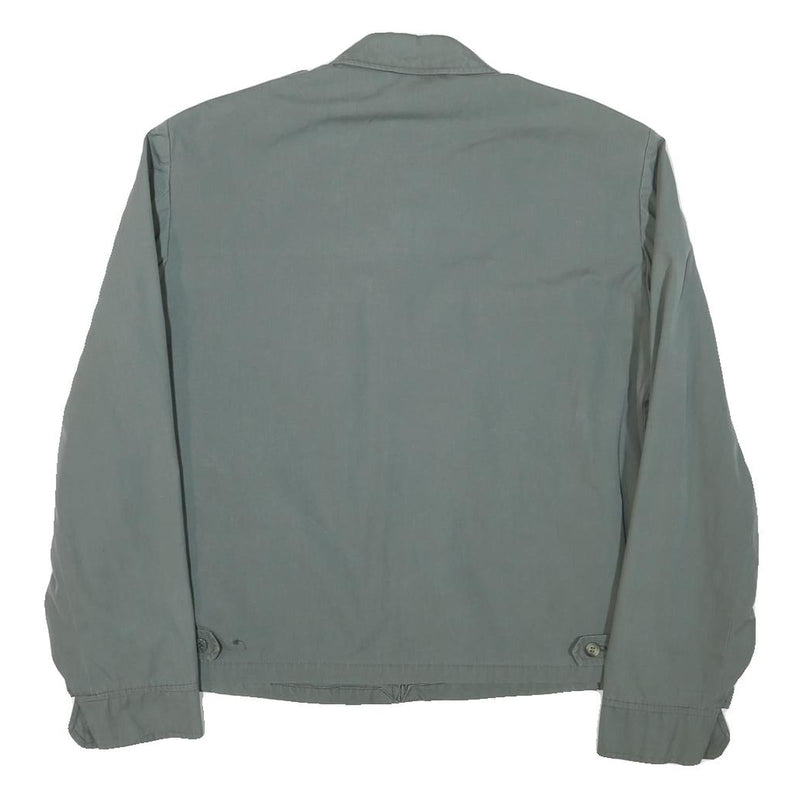 Mens Grey Cotton Blend Jacket L Zip Closure Casual Lightweight Plain Style