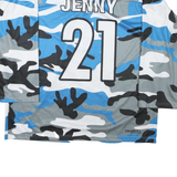 Mens Black Blue Grey Ice Wolves Camouflage Graphic T-Shirt XL Long Sleeve Crew