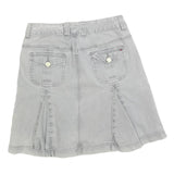 TOMMY HILFIGER Womens Grey Mini Cotton Blend Flare Skirt S Denim Casual