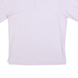 YVES SAINT LAURENT Mens Purple Short Sleeve Plain Polo Shirt L Designer Luxury